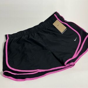 Nike Women's Athletic Shorts Black with Pink Trim